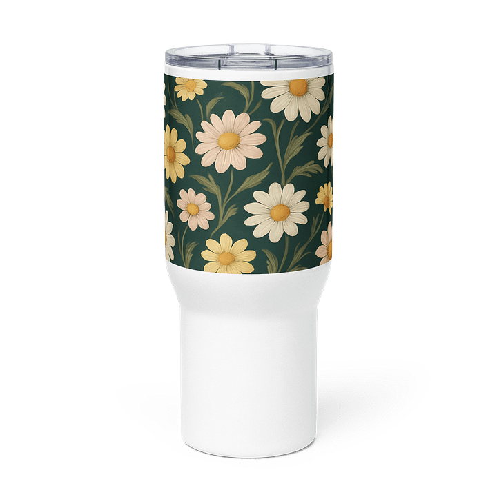 Daisy Bloom Travel Mug with Handle – 25oz / 40oz Floral Coffee Tumbler product image (2)