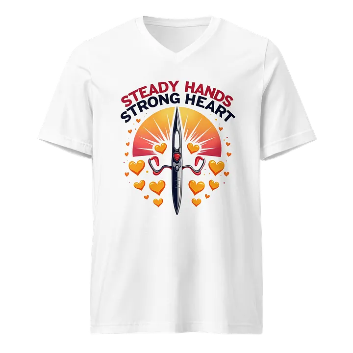 Steady Hands Strong Heart Rowing Boat V-Neck Tee product image (1)
