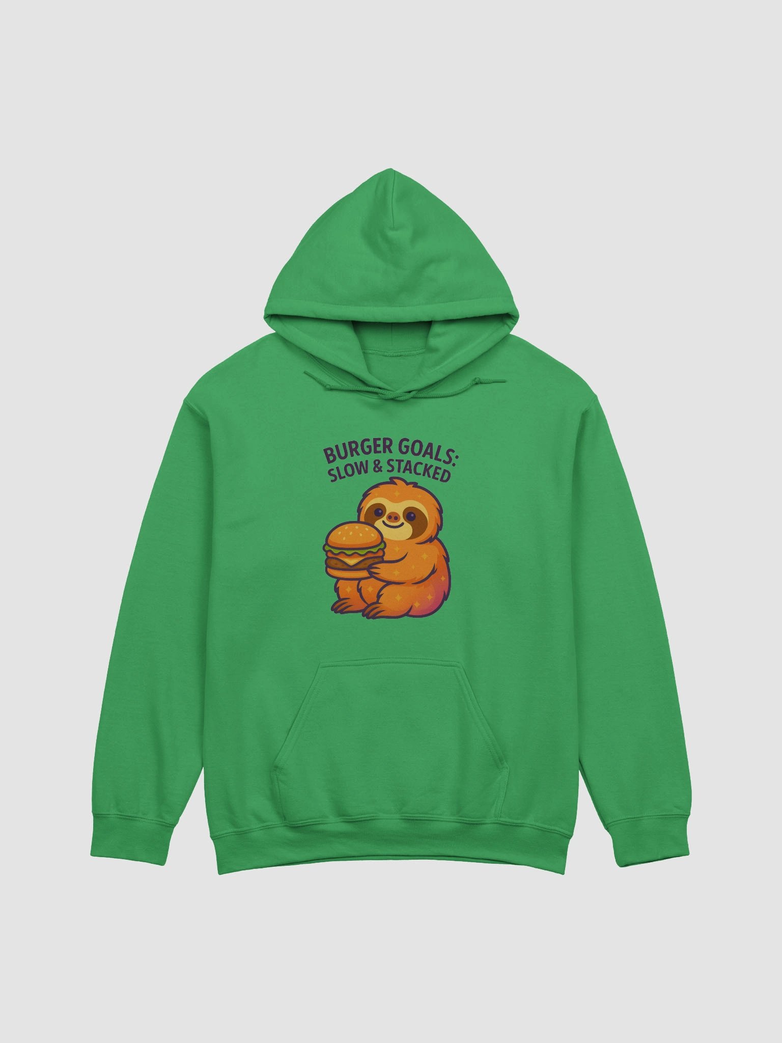Burger Goals – Funny Sloth Hoodie With Burger Design | Sloths Having Snacks Collection product image (1)