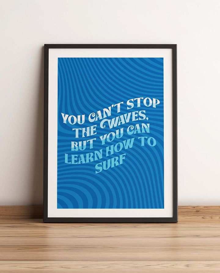 Waves Quote Affirmation Printable Wall Art Decor - Instant Download product image (1)