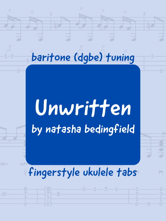 Natasha Bedingfield - Unwritten (uke tabs) product image (1)