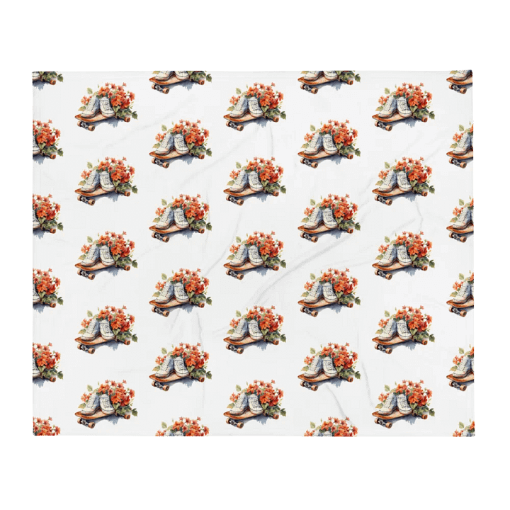 Skateboard And Flowers Blanket product image (1)
