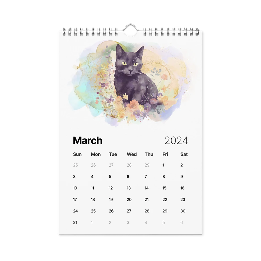 Watercolor Cats 2024 Wall Calendar, 12 Month product image (5)