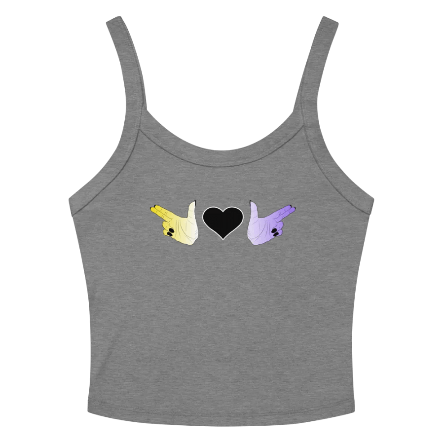 Finger Guns (enby flag) Crop Tank product image (2)