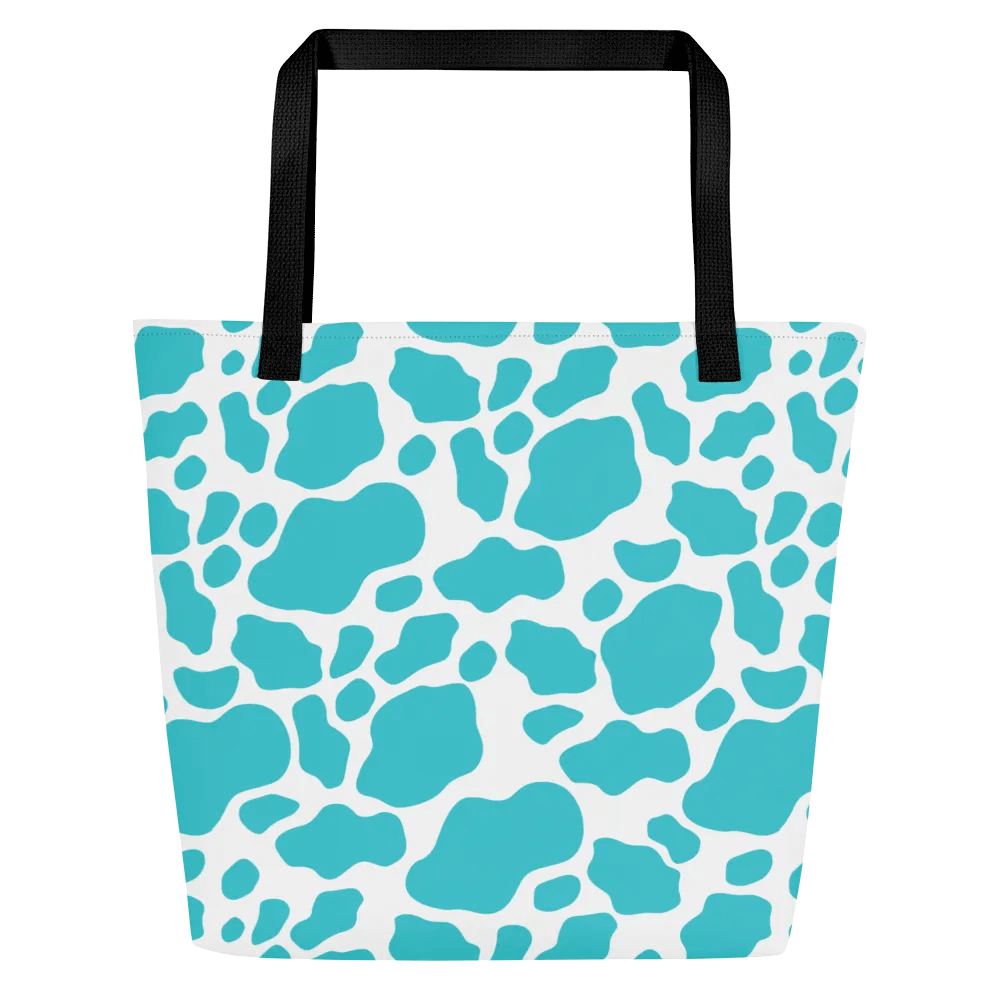 Cow Print Tote bag with Pocket - Blue product image (3)