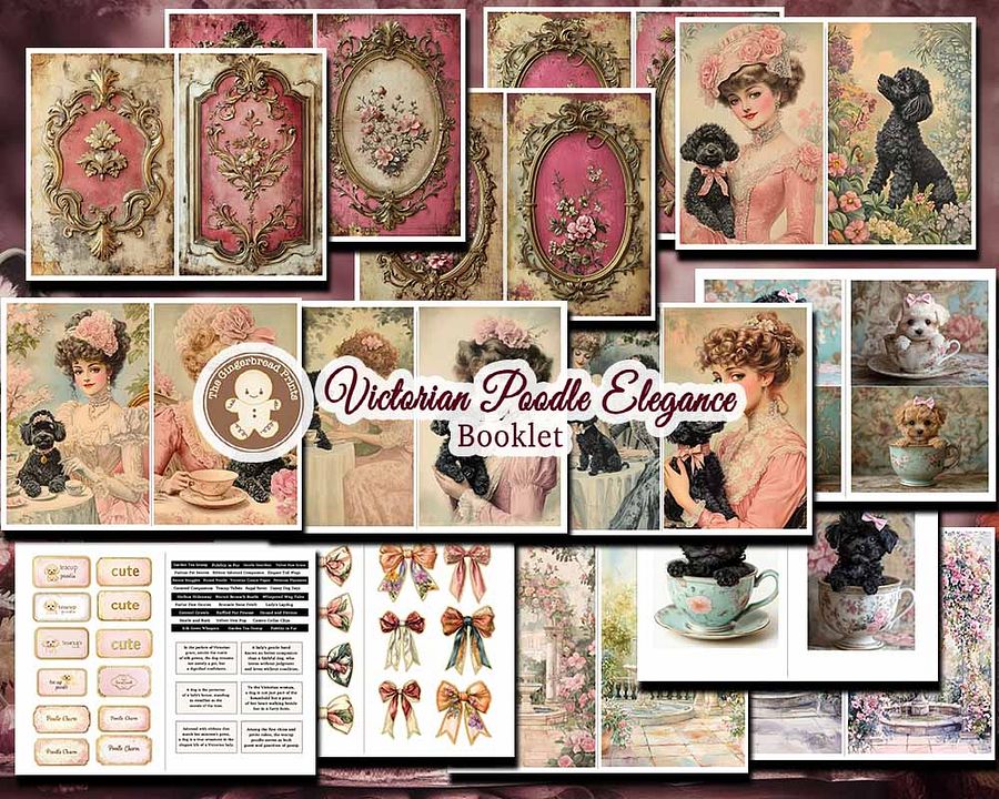 Victorian Poodle Elegance Journal 3-in-one Jumbo Collection Digital Download product image (11)