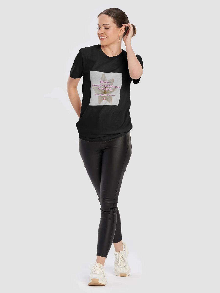 T054-001 Beauty without expression is boring. – Ralph Waldo Emerson | Expression of Beauty Lily Quote Tee product image (40)