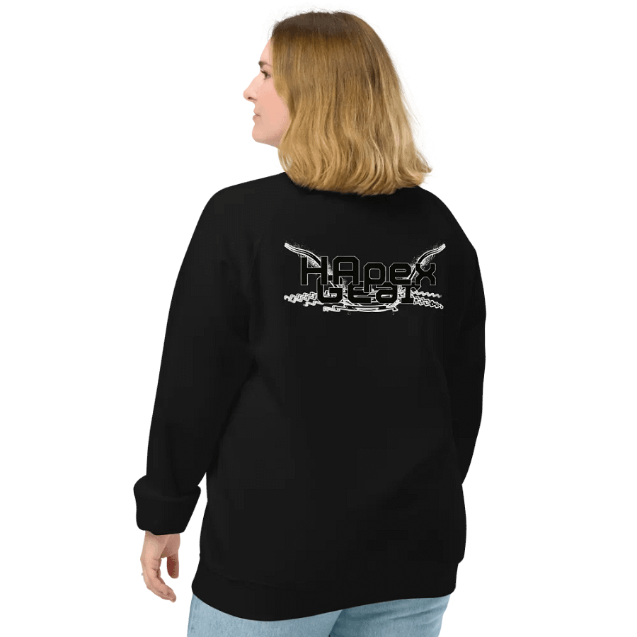 Unisex Organic Raglan Sweatshirt - Black HApex Gear Black Logo product image (5)