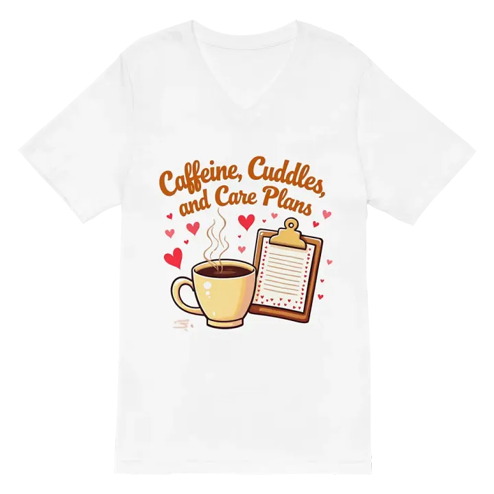 Caffeine & Care Plans V-Neck Tee product image (6)
