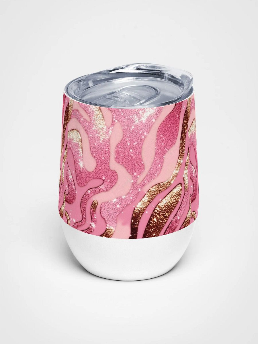 Stemless Glitter Pink Wine Tumbler Girls Trip Stainless Steel With Lid product image (1)
