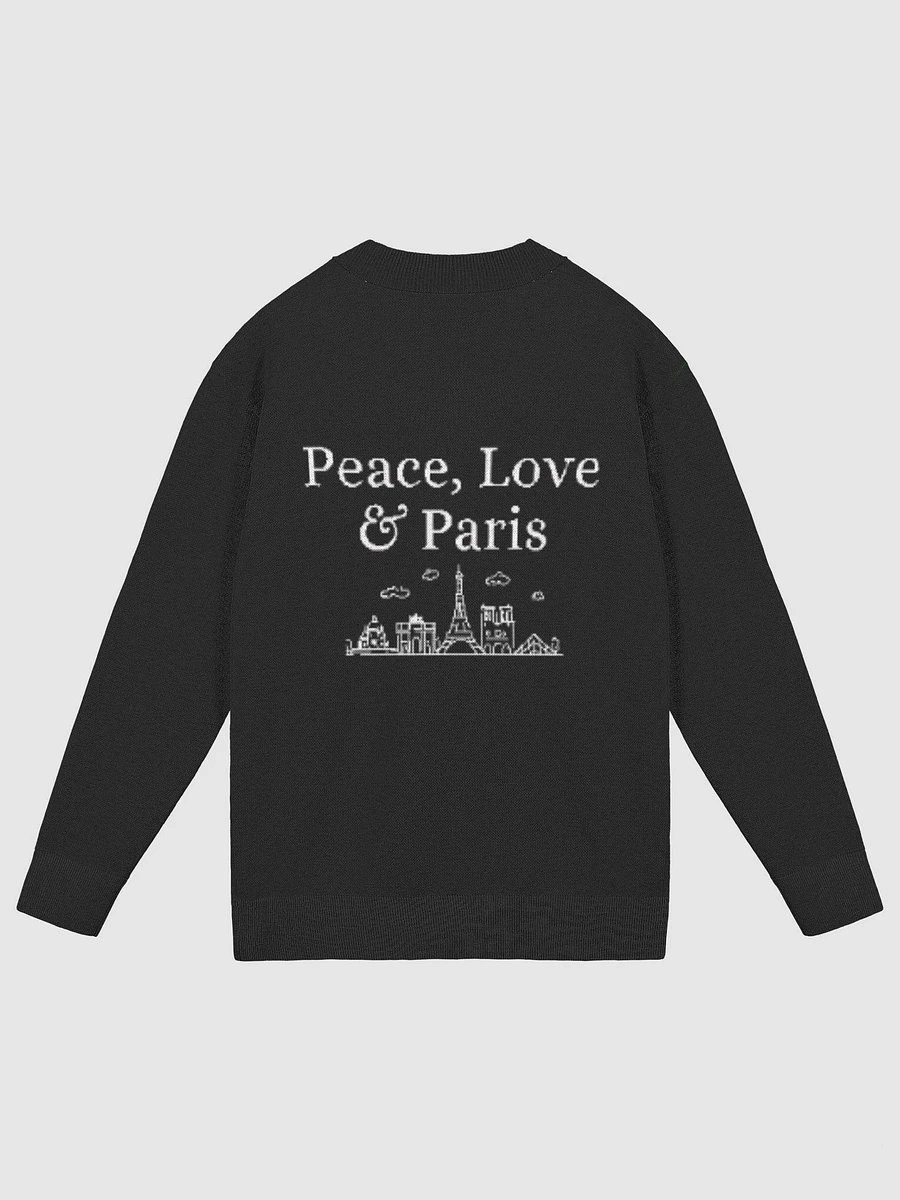 Peace, Love and Paris with Monuments Parisian Chic Knitted Cardigan | Black product image (1)