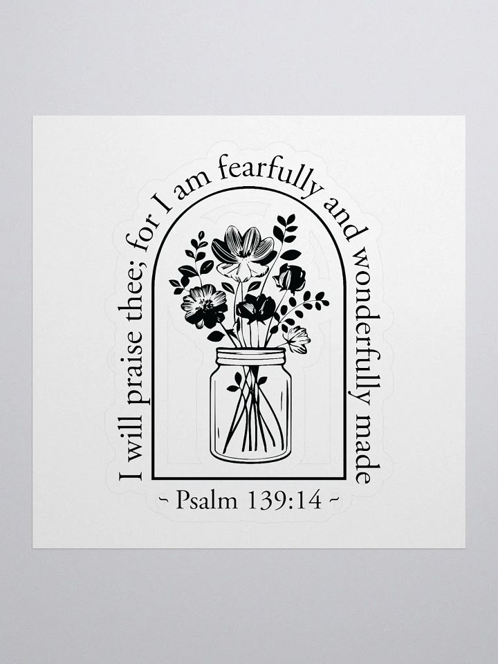 Psalm 139:14 Floral Sticker product image (1)