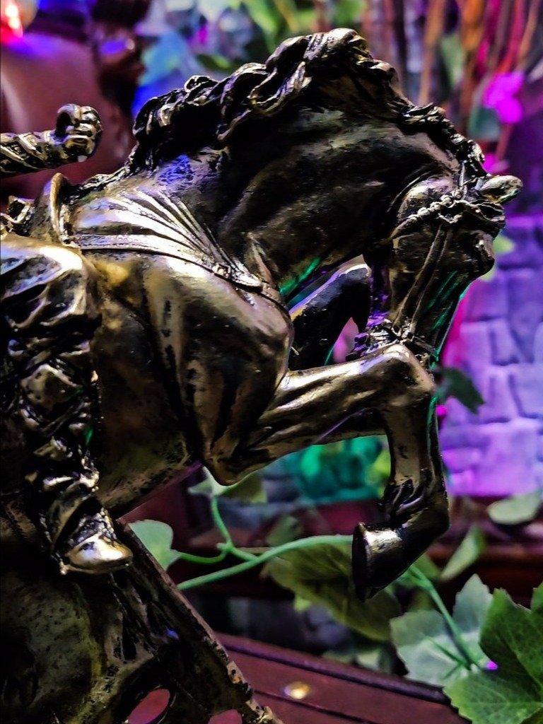 The Armored Kingdom Golden Viking Horseman Statue - 13 Inch Cold Cast Resin Antique product image (3)