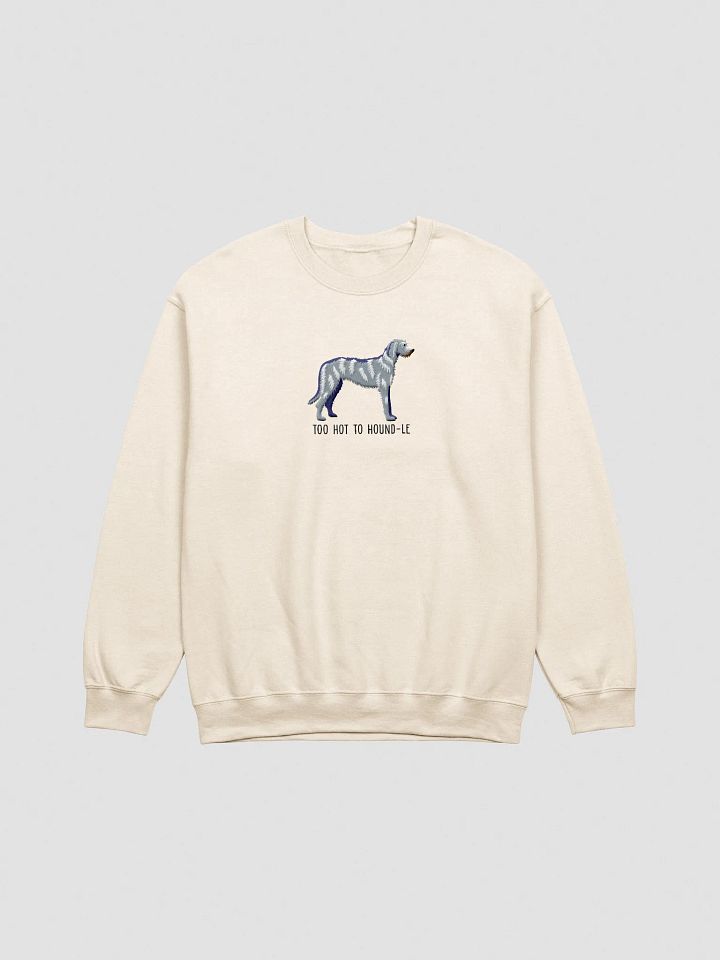 Too Hot to Hound-le Sweatshirt (Embroidered) of an Irish Wolfhound(Blue/Gray) product image (13)