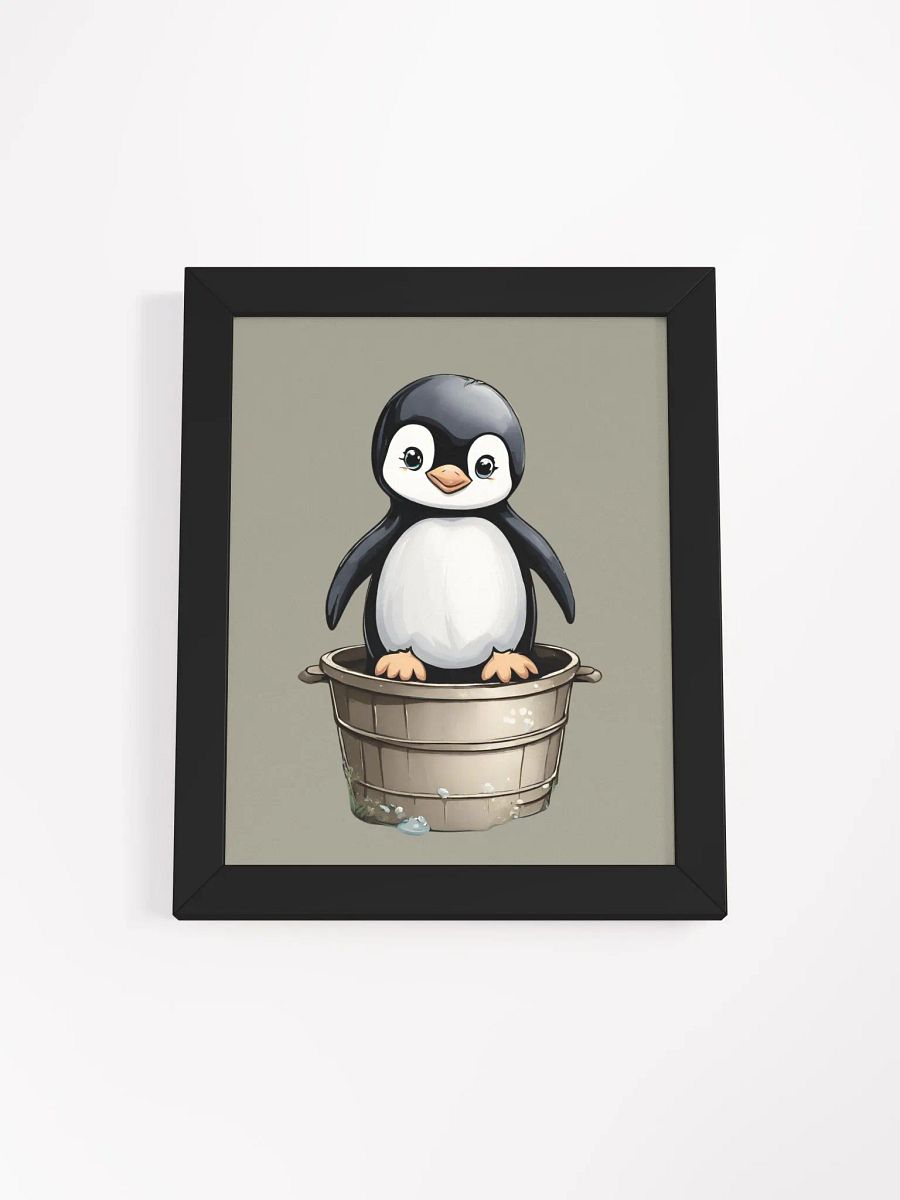 Cheerful Penguin Bucket Framed Poster product image (3)