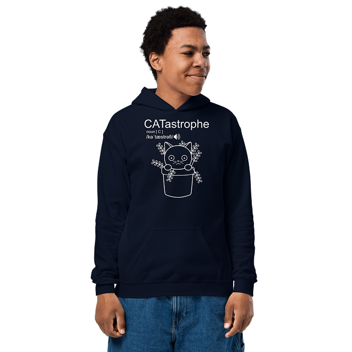 CATastrophe (Cat in Plant Pot) - Unisex Youth Hoodie product image (11)