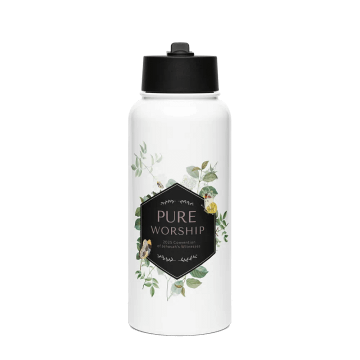 "Pure Worship" 2025 Convention of Jehovah's Witnesses | Botanical Stainless Steel Water Bottle product image (1)