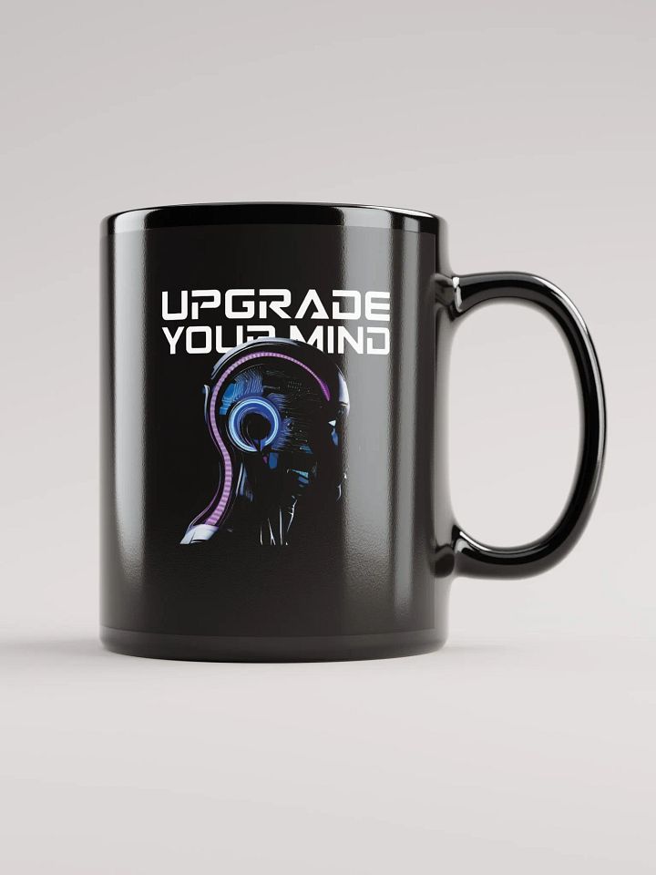 Cybernetic Mind AI Futuristic Black Glossy Mug product image (1)