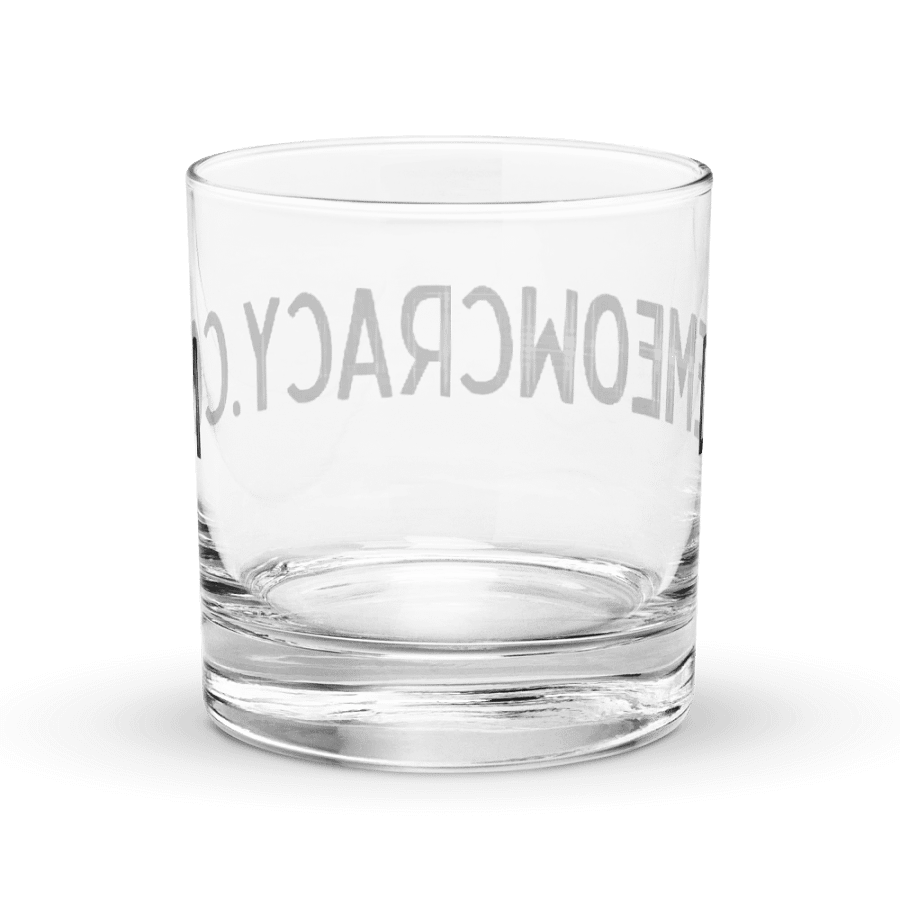 Demeowcracy Black Plaid Letters Chromatic Rocks Glass product image (4)