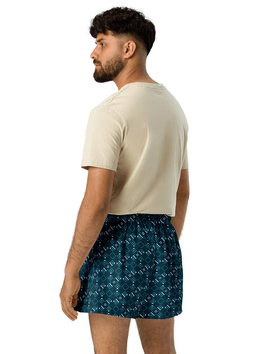 Facet Fantastic Blue Geometric All Over Print Unisex Athletic Short Shorts product image (6)