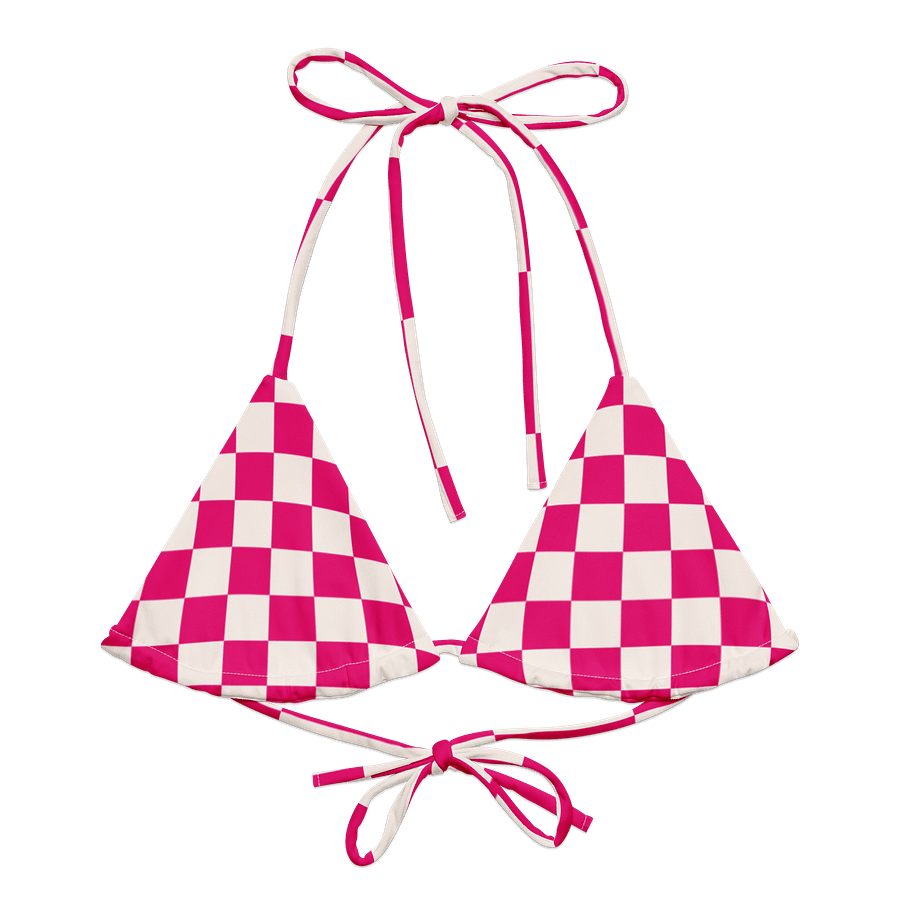 Distorted Checkered Dream Bikini Top product image (1)