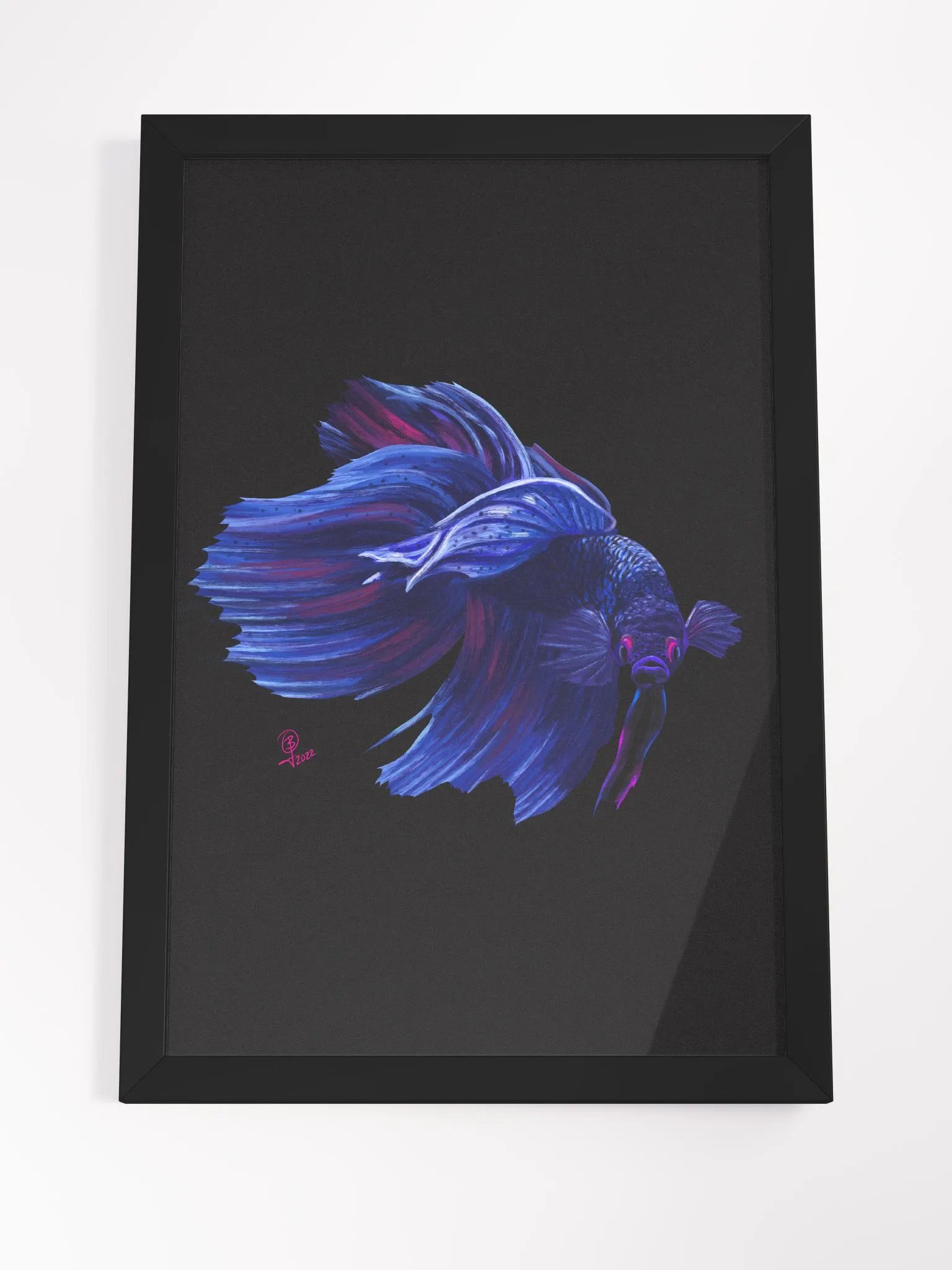 BettaWave (A Synthwave Betta Fish) Framed Art product image (4)