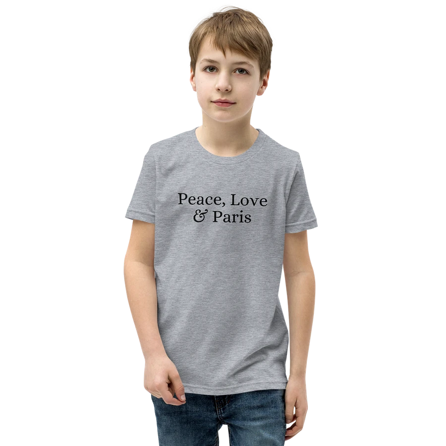 Peace, Love and Paris Youth T-Shirt | Black Ink product image (6)