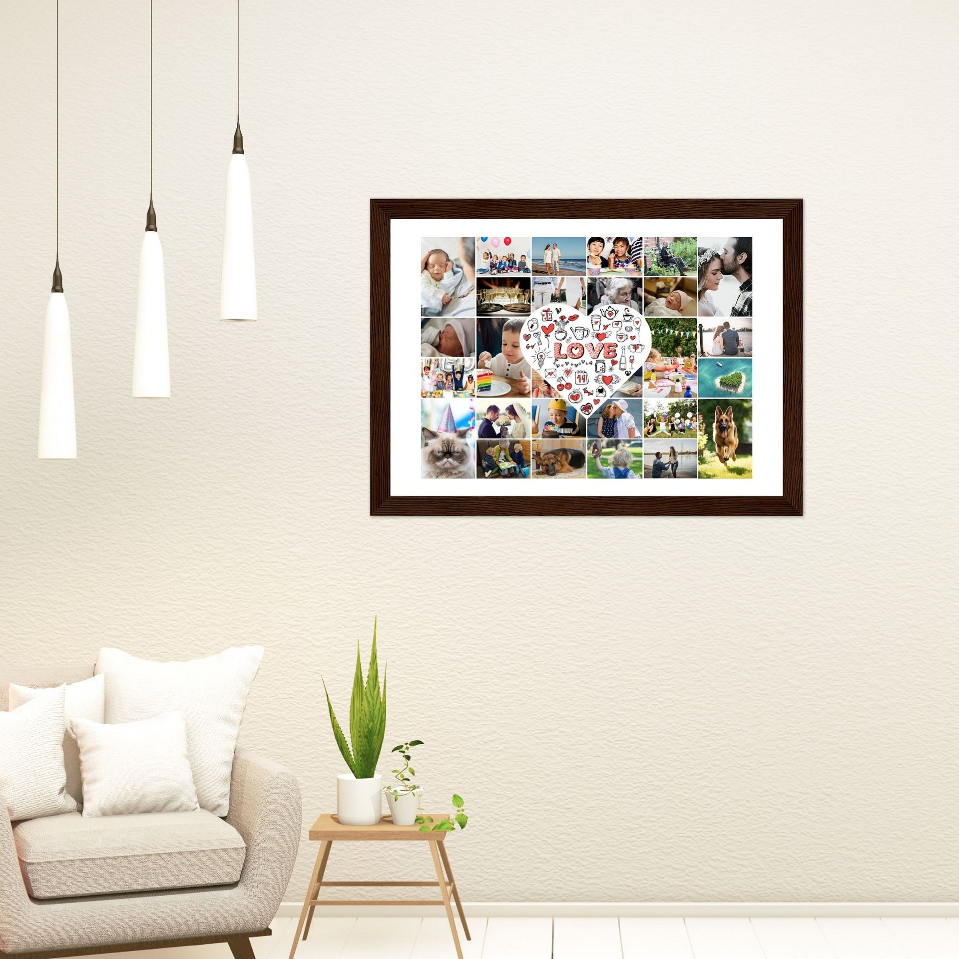 Love Heart In Centre Photo Collage Canva Template product image (7)