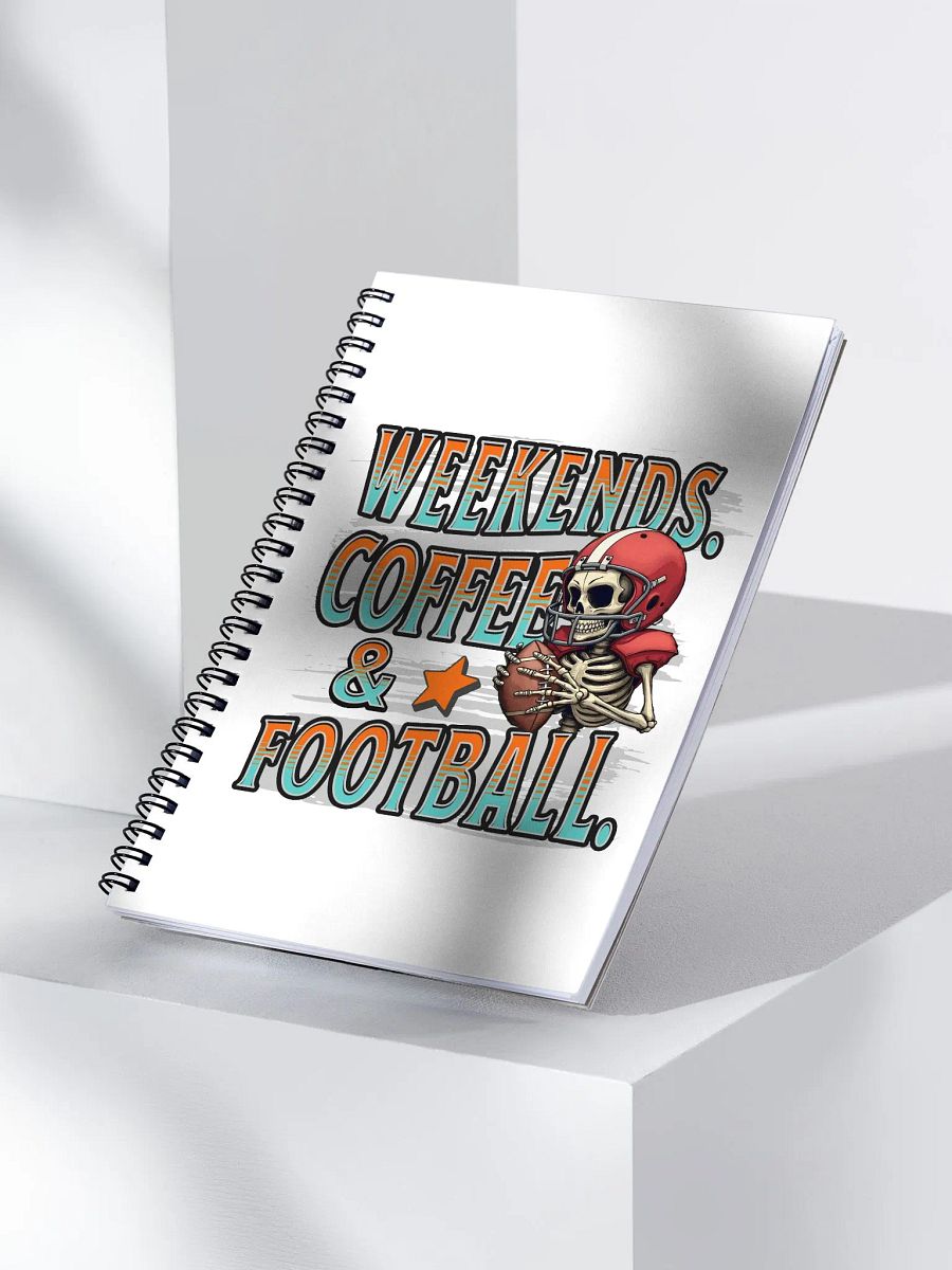Weekends Coffee And Football Skeleton Warrior Spiral Notebook product image (3)