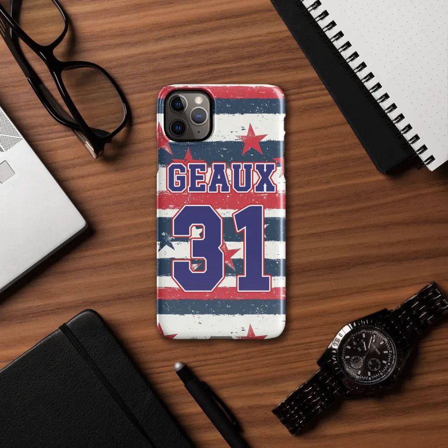 Geaux 31 Vintage Stars & Stripes iPhone Pattern Snap Case product image (56)