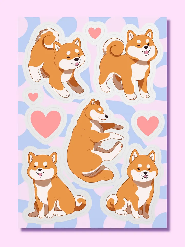 Shiba Inu Love Sticker Sheet product image (1)