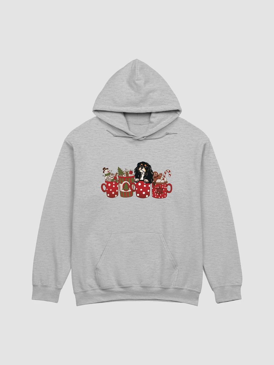 Cute Cavalier King Charles Spaniel(Tricolor) in a Christmas Cup Hooded Sweatshirt | Funny Christmas Pup in a Cup product image (24)