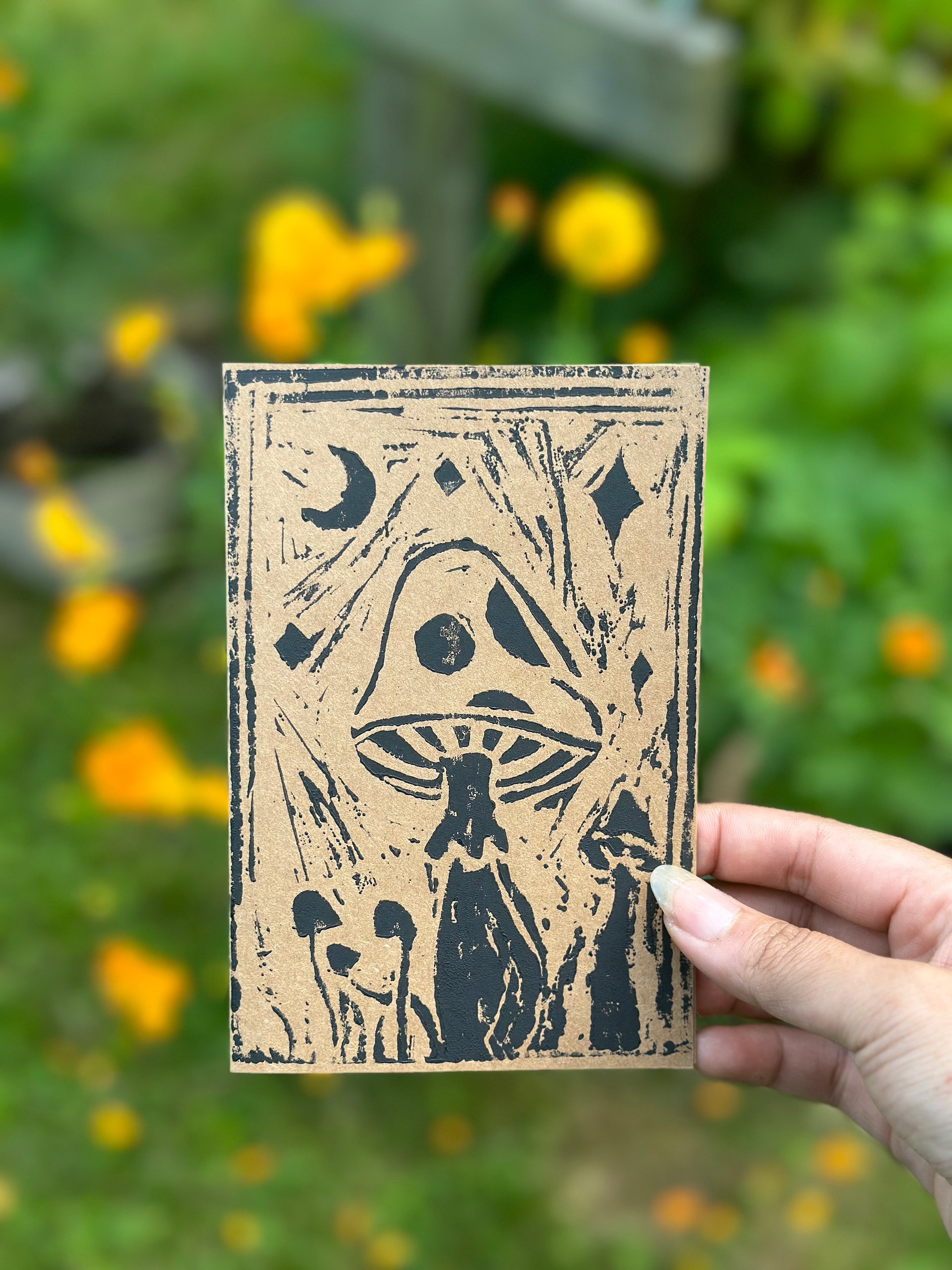 Mushroom Block Print Greeting Card (Blank) product image (5)