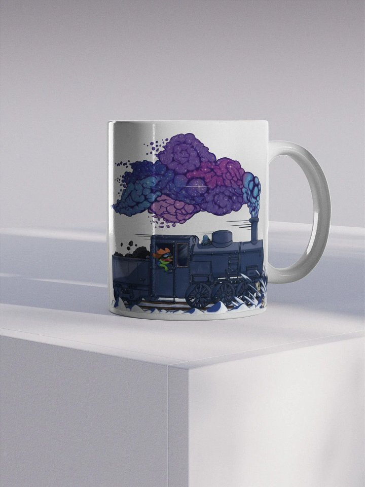 Snowy Train - Left Handed White Glossy Mug (EU/US) product image (1)