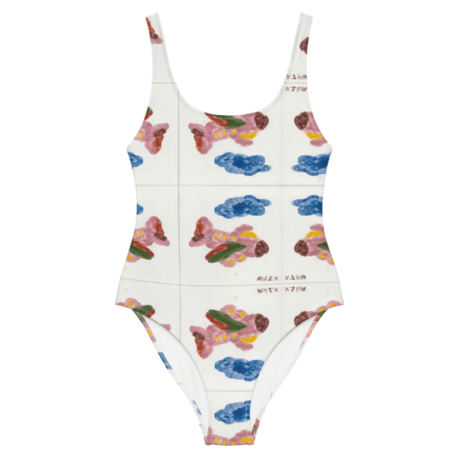 Kid Airplane (All-Over Print One-Piece Swimsuit) product image (4)