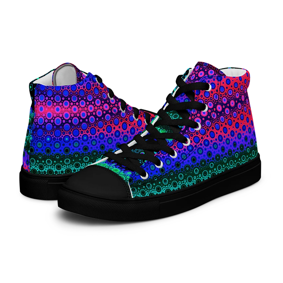 Abstract Multicoloured Pattern Women's Canvas Shoes High Tops product image (29)