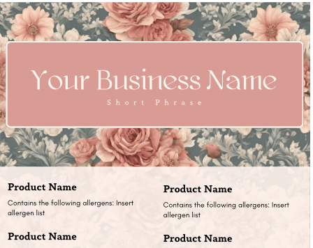 Vintage Rose Garden Cake Tasting Label Templates product image (3)