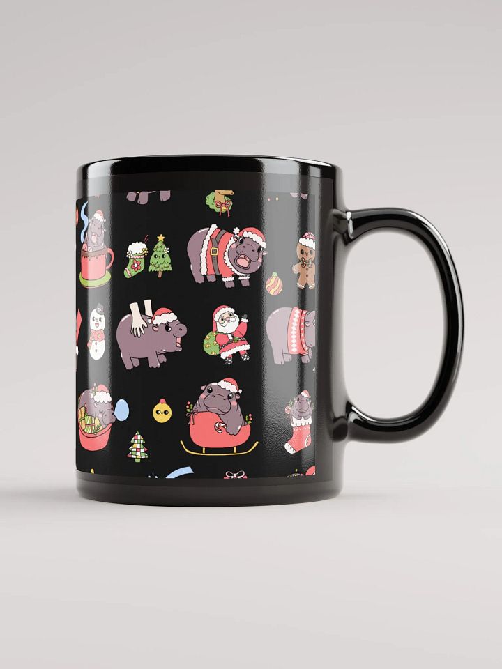 MOODENG'S CHRISTMAS BLACK GLOSSY MUG! product image (2)