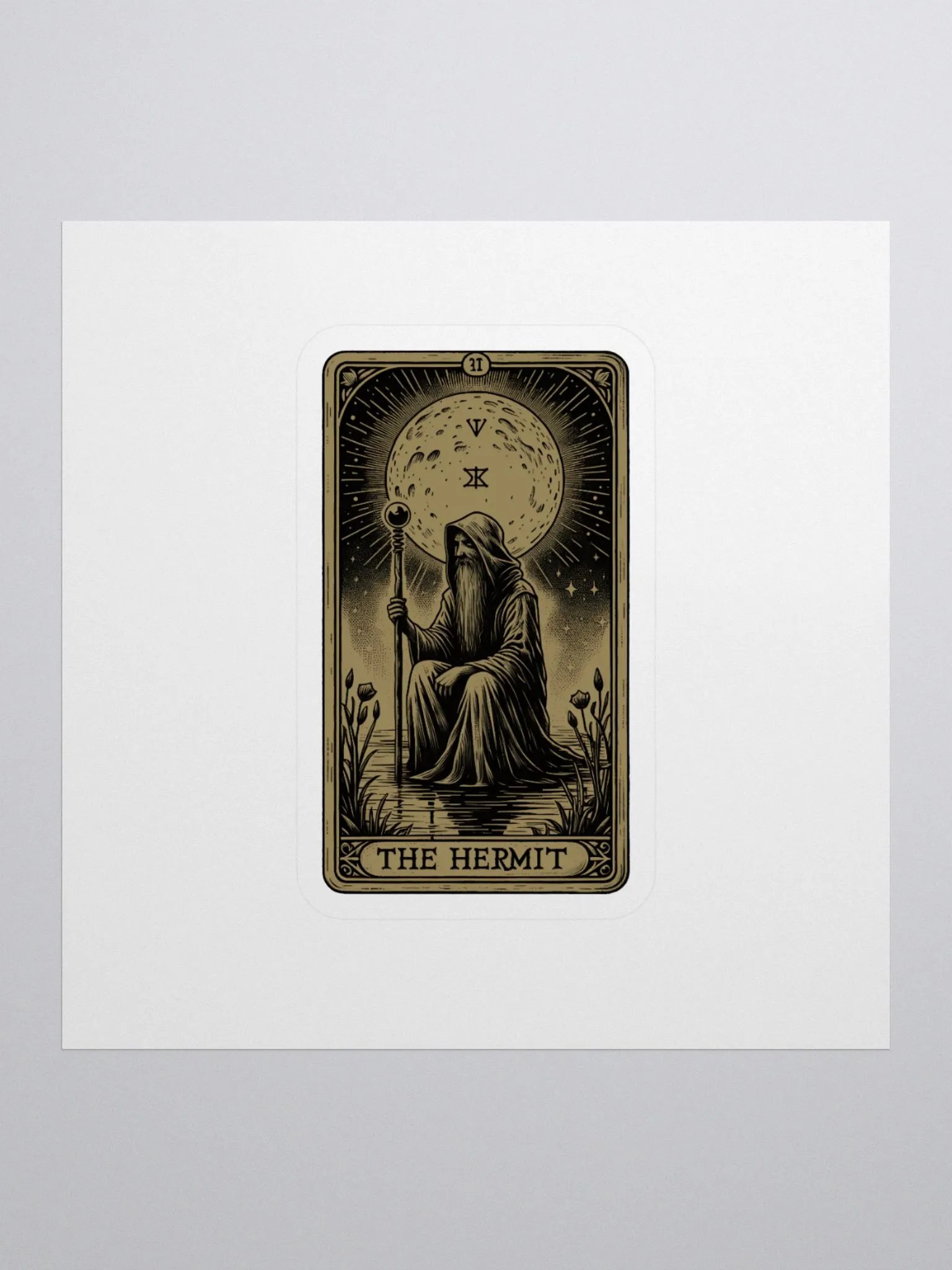 The Hermit Tarot Card Sticker product image (1)