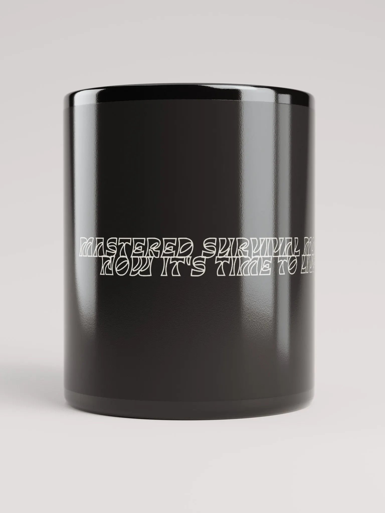 Survival Mode Off: Black Glossy Mug product image (6)