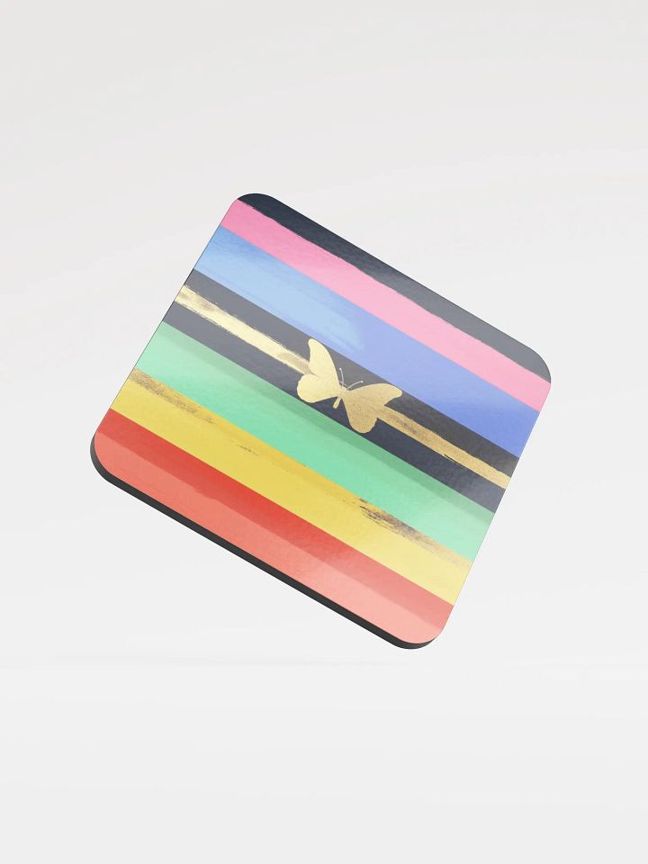 Gold Butterfly Stripes of ADHD Coaster product image (1)