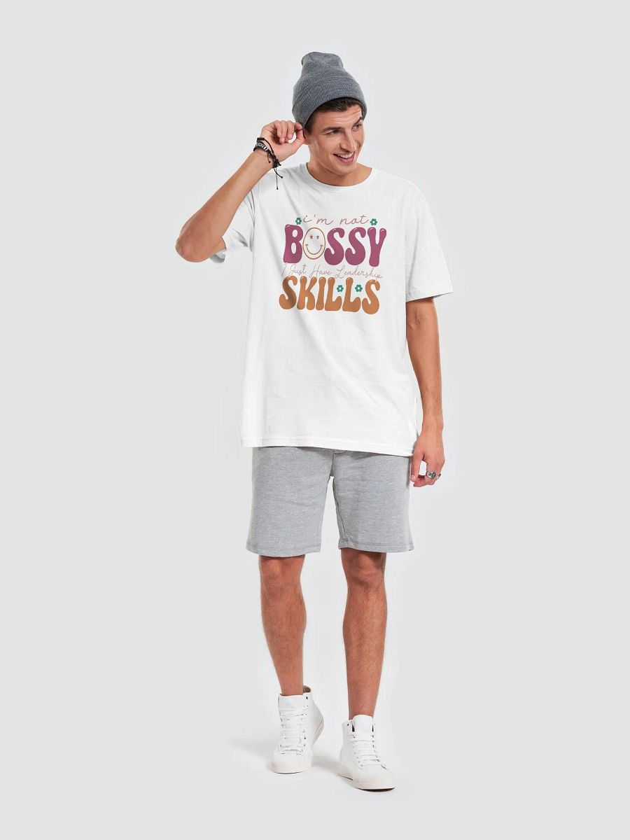 Sarcastic shirt for women, not bossy just have leadership skill funny quote smiley face shirt product image (6)