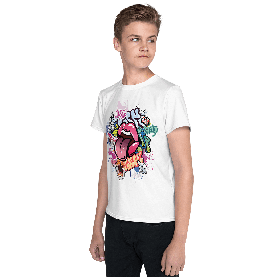 Youth Crew Neck T-Shirt Street Graffiti Graphic All-Over Print product image (3)