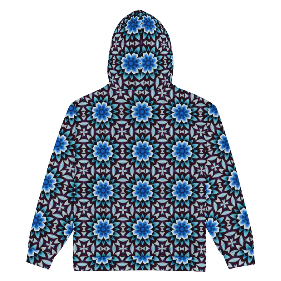 Symmetric Blue Floral Unisex Hoodie product image (5)