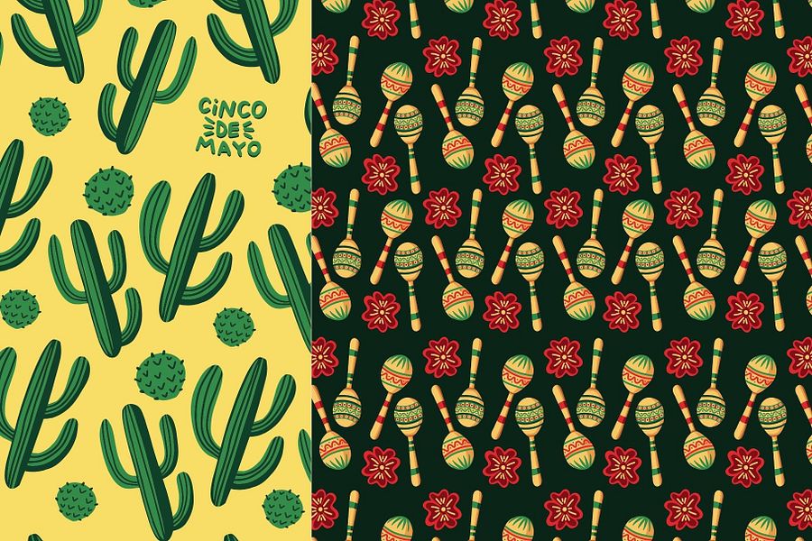 Mexican Cinco de Mayo Seamless Patterns product image (7)