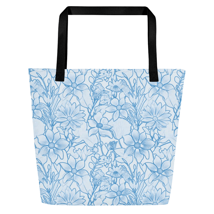 Line art Light blue and Dark blue Floral/All-Over Print Scrunchie by Sublicolor product image (2)