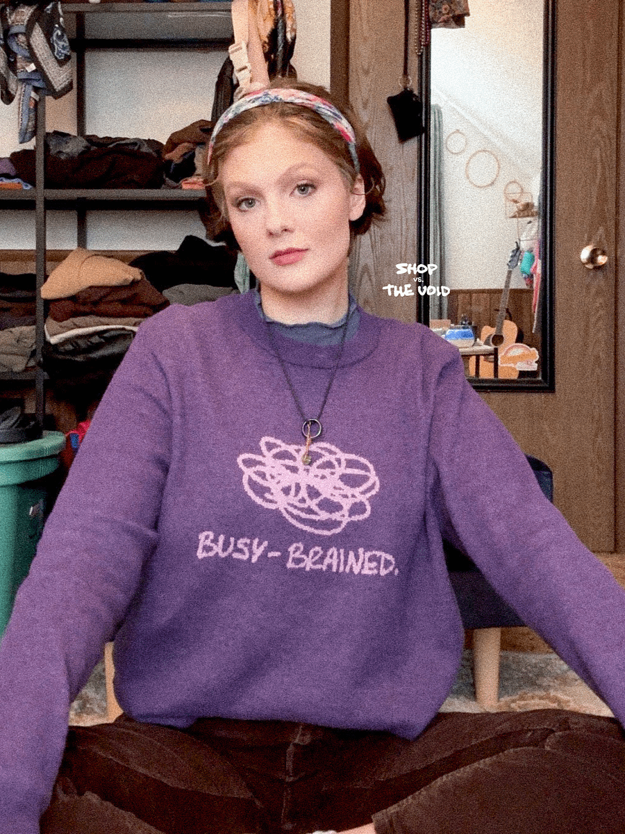 BUSY-BRAINED (duotone purple) knitwear classic crewneck product image (3)