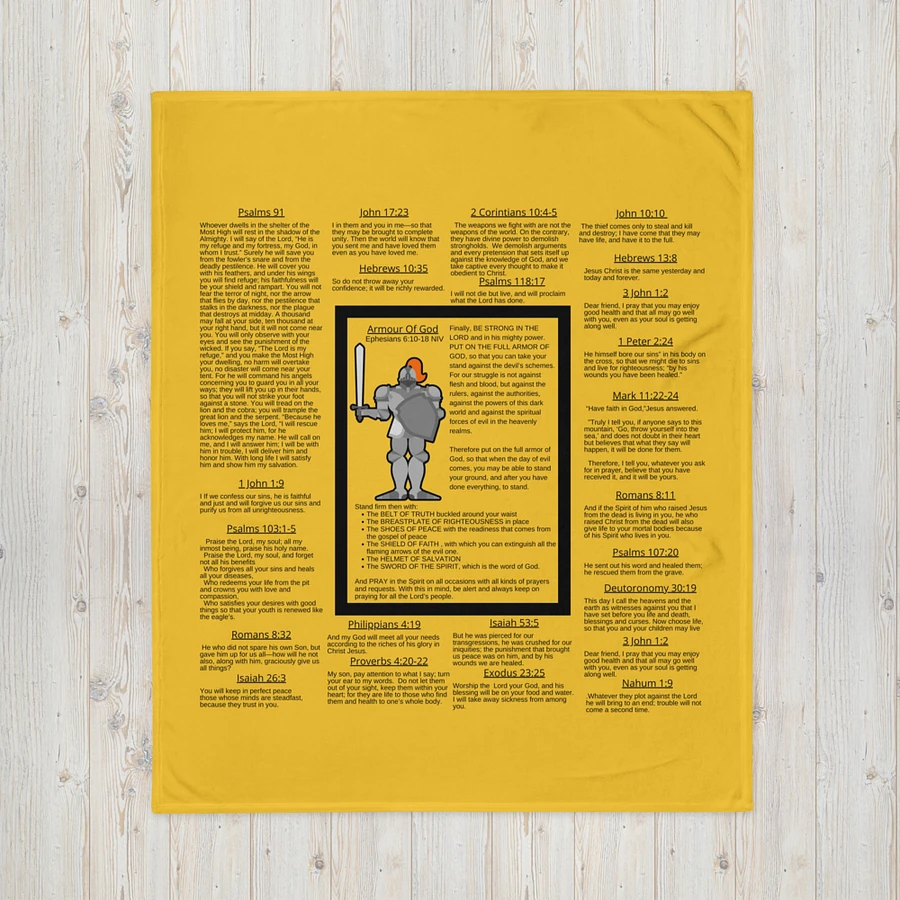 Armour Of God Mustard Yellow Prayer Blanket product image (12)