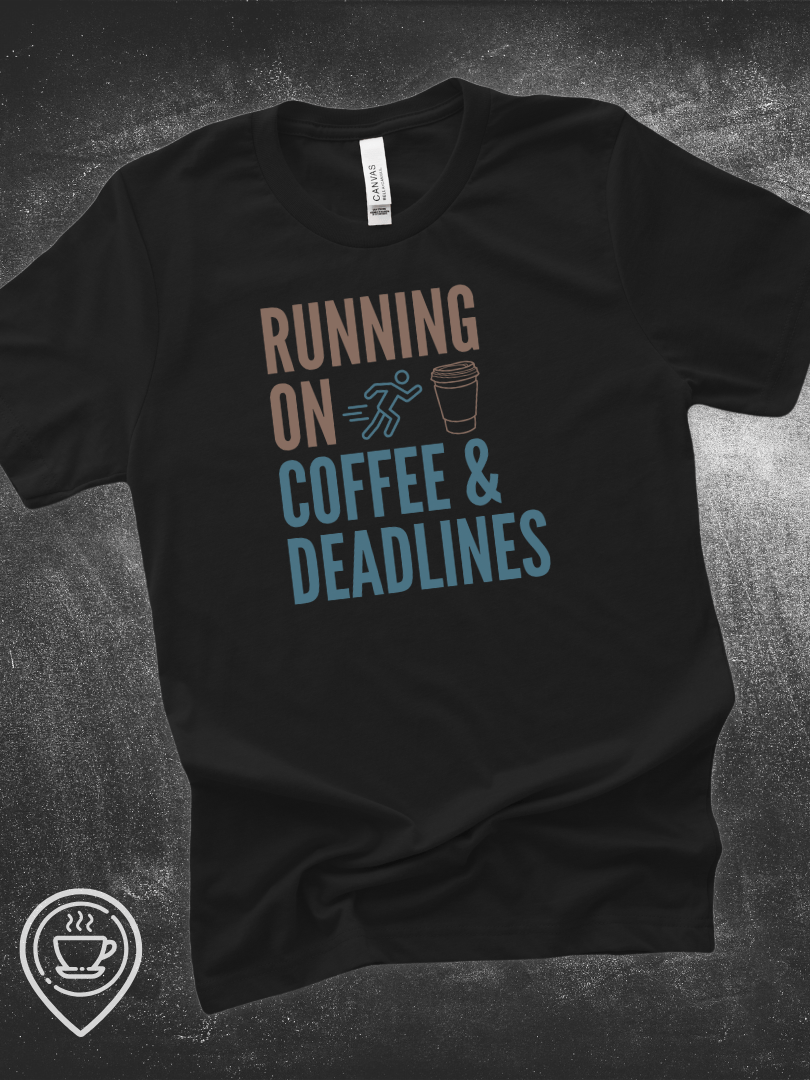 Running on Coffee and Deadlines – Mocha Blue product image (1)