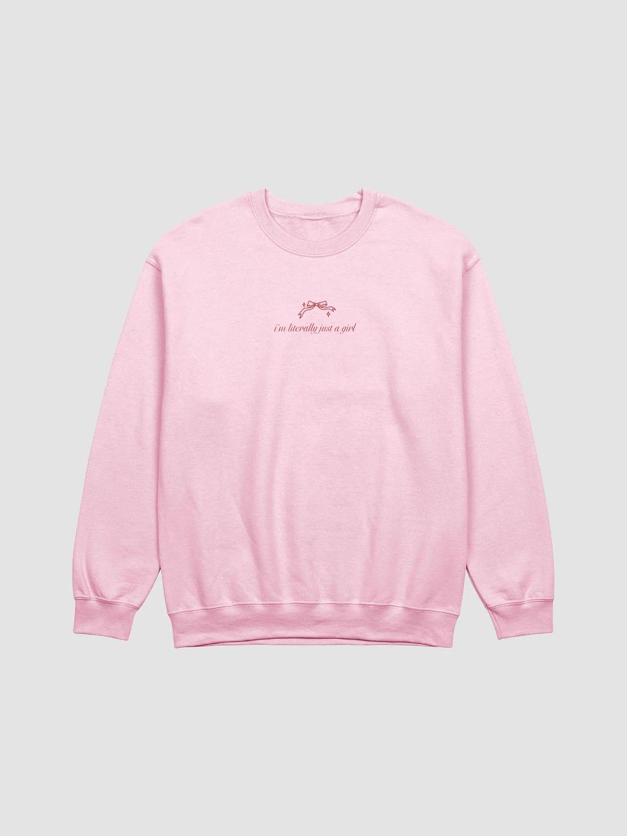 i'm literally just a girl printed crewneck [red lettering] product image (1)